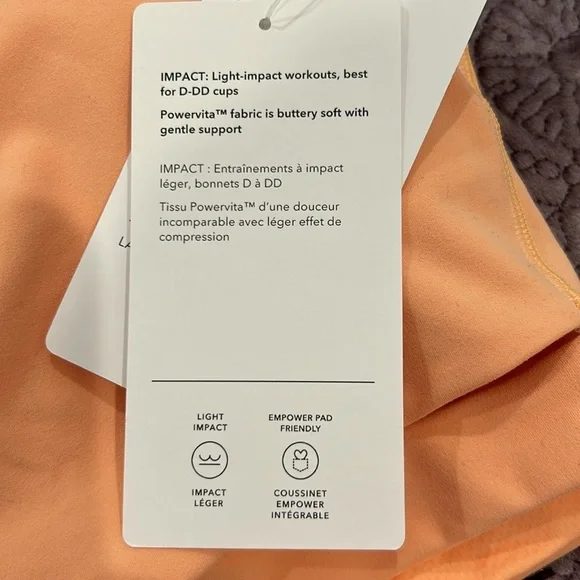 Athleta Conscious Cut Out Crop D-DD, Size Small  Coral - Picture 4 of 8